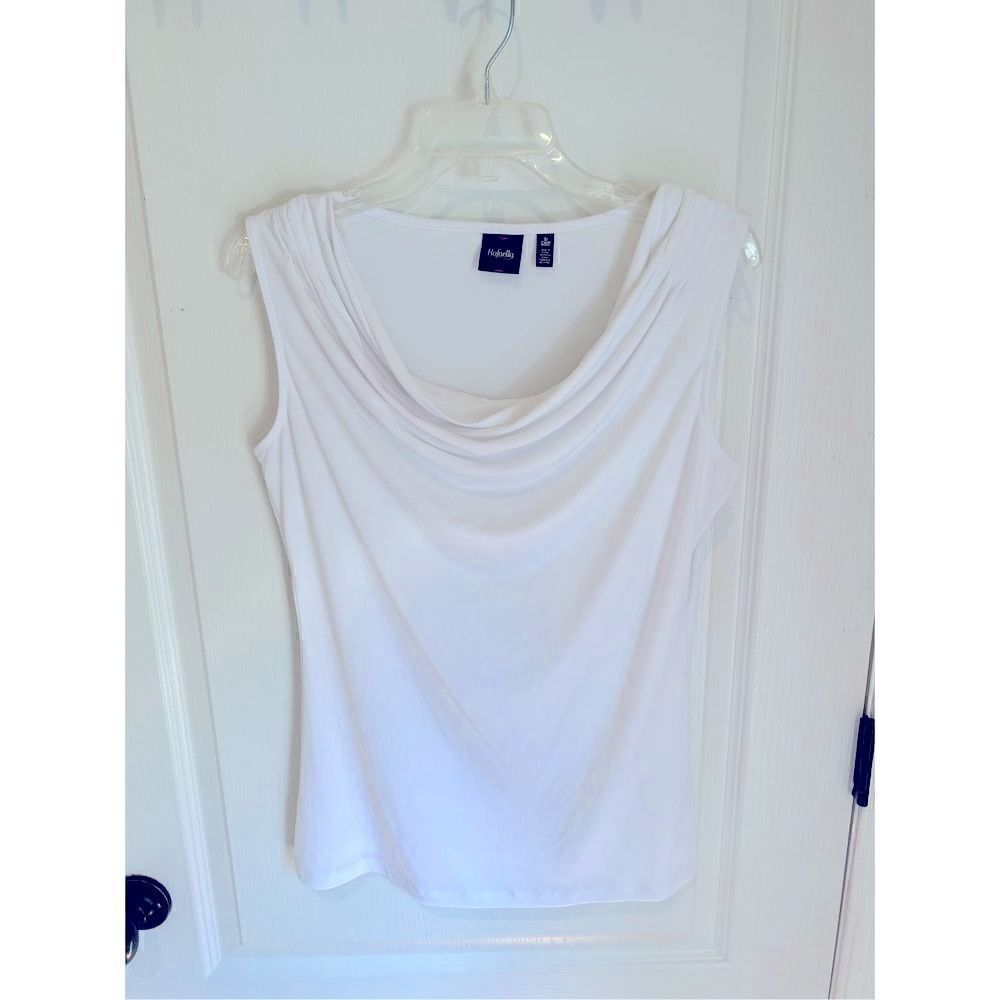 Rafaella White Ruched Tank size Small